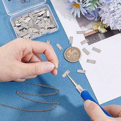 120Pcs 201 Stainless Steel Charms STAS-BBC0010-52P-1
