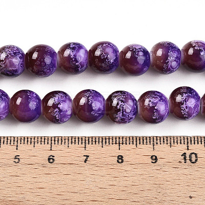 Baking Paint Glass Beads Strands DGLA-N008-10mm-03-1