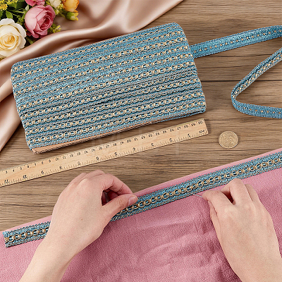 Polyester Centipede Braided Wavy Ribbon OCOR-WH0070-319A-1