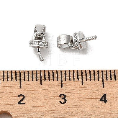 Rhodium Plated 925 Sterling Silver Cup Peg Bails FIND-Z008-15P-1