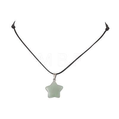 Natural Green Aventurine  Pendant Necklaces NJEW-JN04931-1