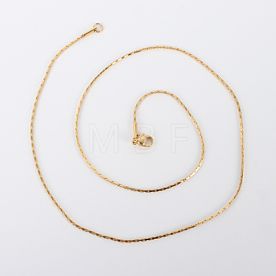 304 Stainless Steel Coreana Chain Necklaces MAK-N016-17G-1
