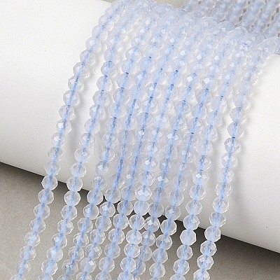 Natural Blue Chalcedony Beads G-P618-3mm-02-1