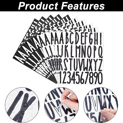 HOBBIESAY 12 Sheets 2 Colors PVC Self-adhesive Label Stickers DIY-HY0001-01-1