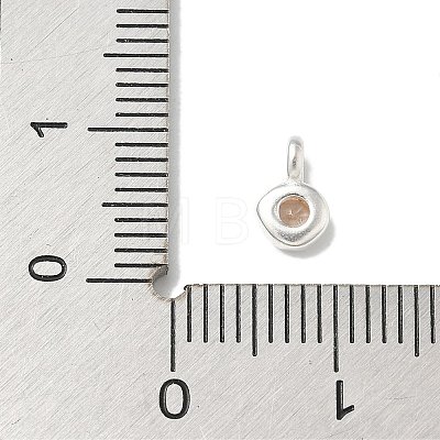 925 Sterling Sliver Cubic Zirconia Flat Round Charms STER-R002-02S-06-1