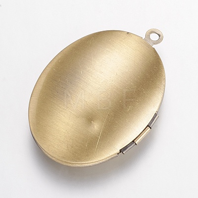 Brass Locket Pendants X-KK-N0116-048AB-1