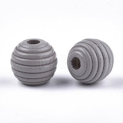 Painted Natural Wood Beehive Beads WOOD-S049-04A-08-1