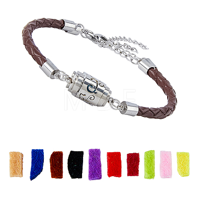 1Pc 304 Stainless Steel Perfume Diffuser Column Link Bracelets BJEW-FG0001-08C-1