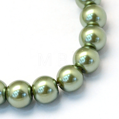 Baking Painted Pearlized Glass Pearl Round Bead Strands X-HY-Q003-6mm-49-1