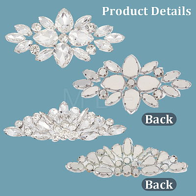 4Pcs 2 Styles Alloy Glass Cabochons DIY-GF0013-79-1