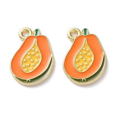 Fruit Alloy Enamel Charms PALLOY-S058-01LG-30-1