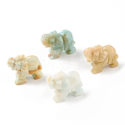 Elephant Natural Gemstone Figurine Display Decoration G-F737-02B-1