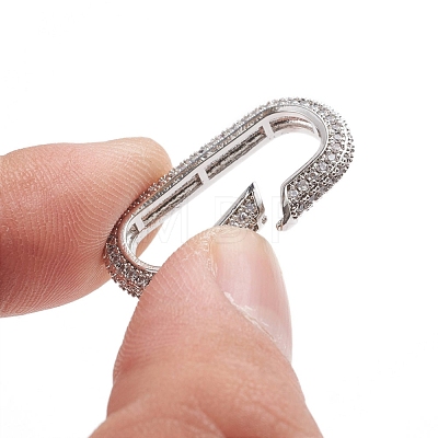 Brass Micro Pave Clear Cubic Zirconia Spring Gate Rings ZIRC-E164-06P-1