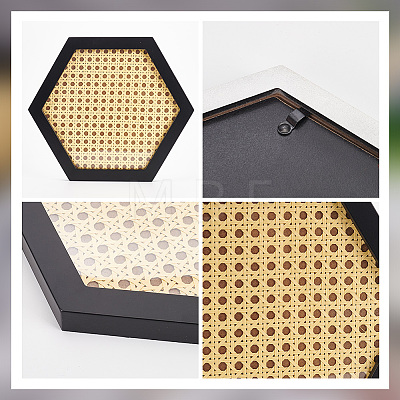 Hexagon Rattan Jewelry Plates AJEW-WH0258-735-1