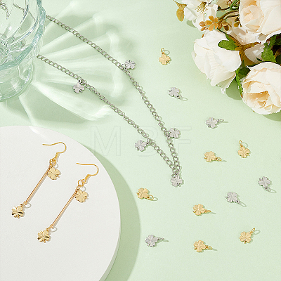 40Pcs 2 Colors Brass Charms KK-BC0014-04-1