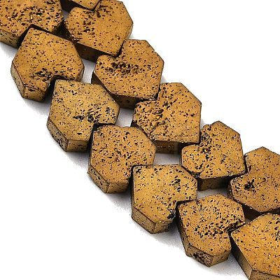 Electroplated Natural Lava Rock Beads Strands G-K388-04B-02-1