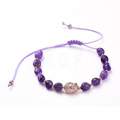 Adjustable Nylon Thread Braided Bead Bracelets BJEW-JB05291-1