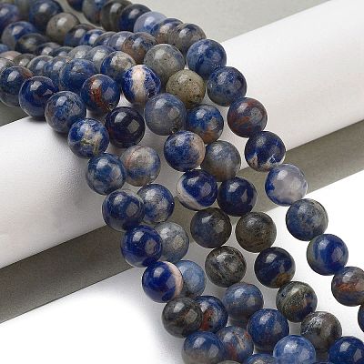 Natural Sodalite Beads Strands GSR8mmC013-1-1