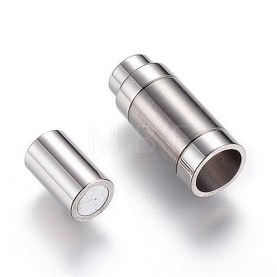 304 Stainless Steel Magnetic Clasps with Glue-in Ends STAS-D159-15-1