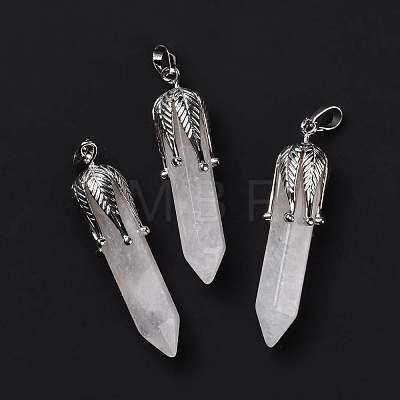 Natural Quartz Crystal Big Pointed Pendants G-E059-03AS-09-1