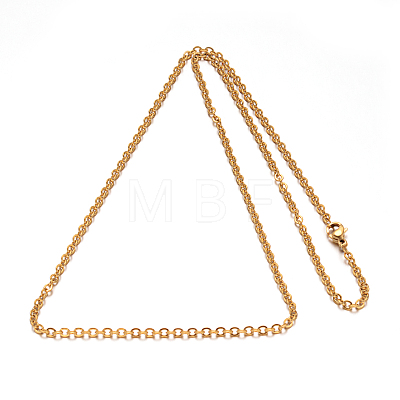 304 Stainless Steel Rolo Chain Necklaces NJEW-M151-02G-1