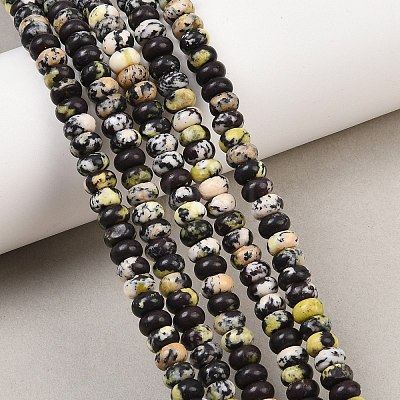 Natural Yellow Turquoise(Jasper) Beads Strands G-L647-D08-4x6mm-1