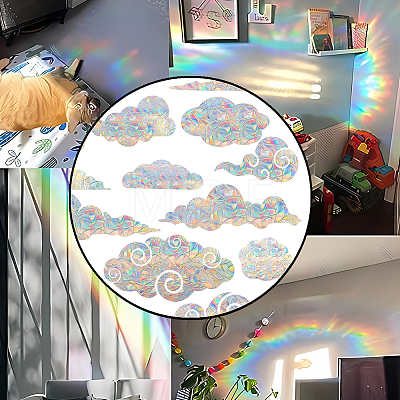 Rainbow Prism Plastic Electrostatic Glass Window Stickers DIY-WH0502-27-1