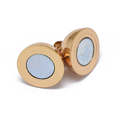 Rack Plating Brass Magnetic Clasps with Loops X-KK-F801-03B-LG-1