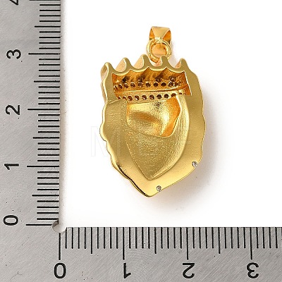 Brass Micro Pave Cubic Zirconia Pendants KK-R162-084G-1