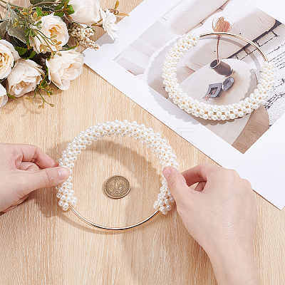 2Pcs Plastic Imitation Pearl Round Beaded Bag Handles FIND-BBC0005-11B-1