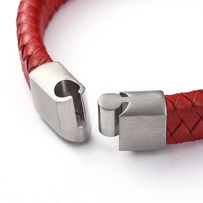 Unisex Leather Cord Weave Bracelets BJEW-JB04893-1