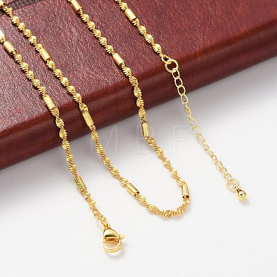 Brass Singapore Chains Necklaces for Women NJEW-D302-38G-1