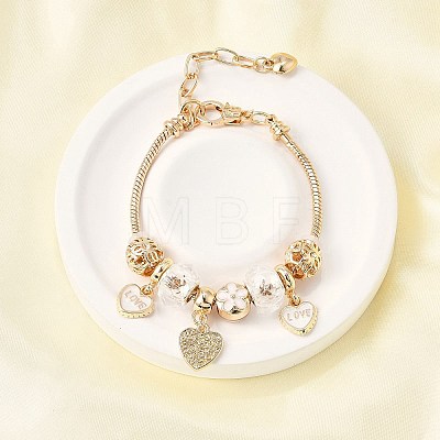 Alloy Enamel European Beads Charm Bracelets BJEW-F495-03G-1
