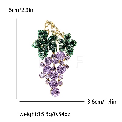 Grape Rhinestone Pins PW-WG39673-02-1