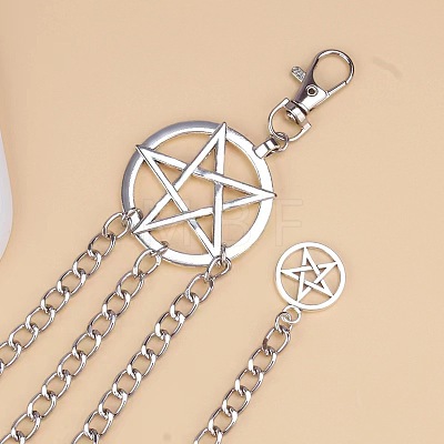 Pentagram Alloy with Aluminium 3 Layer Waist Belly Chains for Women FS-WGF67DF-01-1