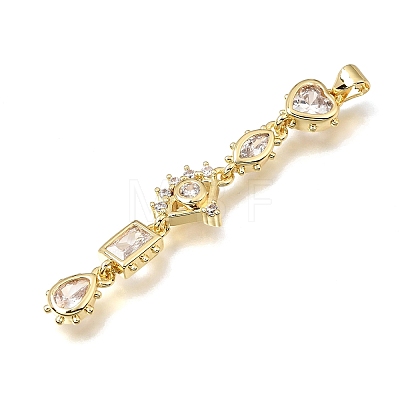 Brass Micro Pave Clear Cubic Zirconia Big Pendants KK-E802-18G-B-1