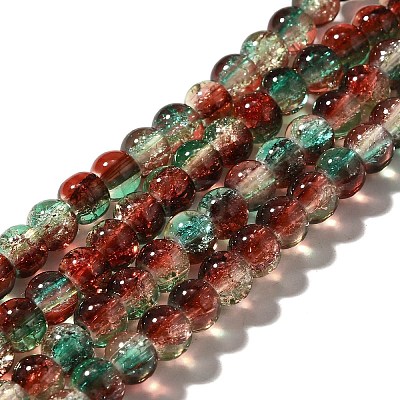 Crackle Glass Beads Strands CCG-C002-6mm-04-1