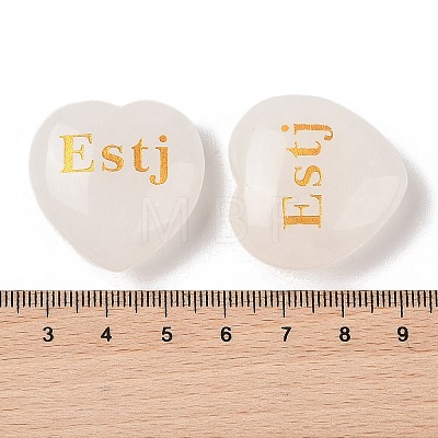 Natural Quartz Crystal Heart Engraving MBTI Figurines Statues for Home Office Desk Decorations G-K353-05L-1