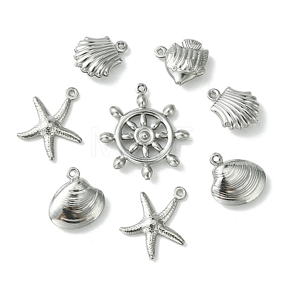 60Pcs 5 Styles Stainless Steel Charms STAS-FS0001-46-1