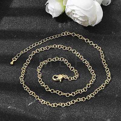 3.5MM Brass Rolo Chain Necklaces for Women NJEW-F366-02A-1