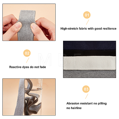 4Pcs 4 Colors 95% Cotton & 5% Elastic Fiber Ribbing Fabric for Cuffs FIND-BC0004-36-1
