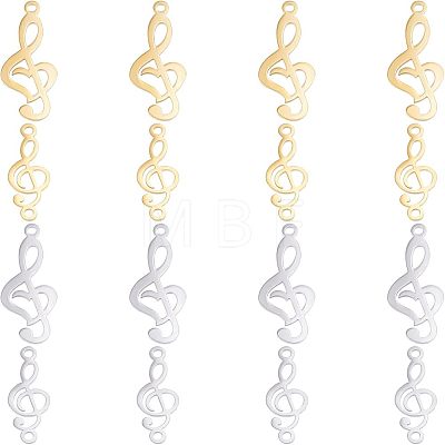 Unicraftale 8Pcs 201 Stainless Steel Links & 8Pcs 201 Stainless Steel Pendants STAS-UN0032-38-1