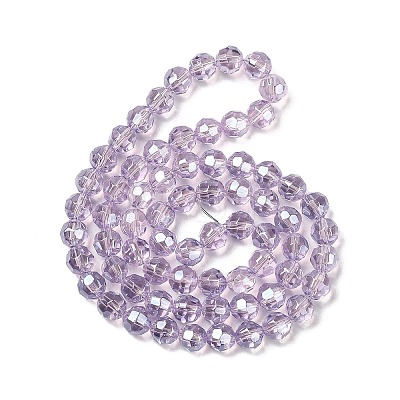 Electroplate Glass Beads Strands X-EGLA-Q129-01B-1