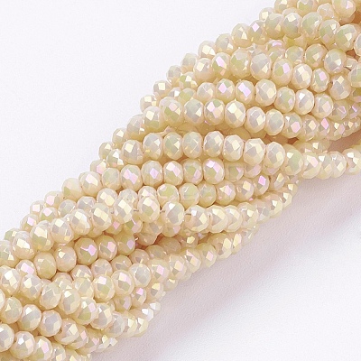 Electroplate Glass Beads Strands X-GLAA-F078-FR08-1