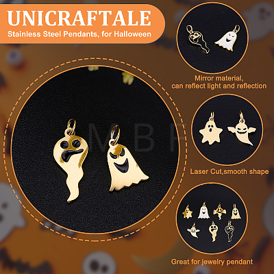 Unicraftale 7Pcs 7 Style 316 Surgical Stainless Steel Enamel Charms STAS-UN0035-95-1