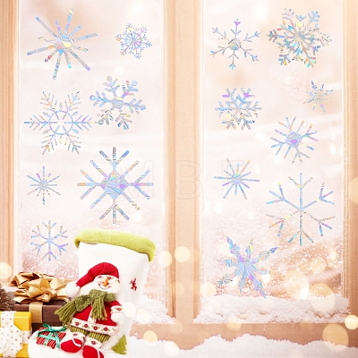 Snowflake Rainbow Prism Electrostatic Window Stickers PW-WG5AC36-01-1