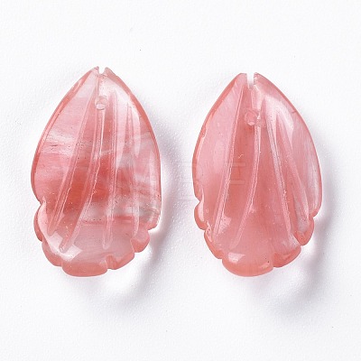 Cherry Quartz Glass Pendants G-F697-C04-1