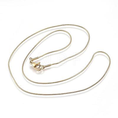 304 Stainless Steel Snake Chain Necklaces NJEW-D285-02G-1