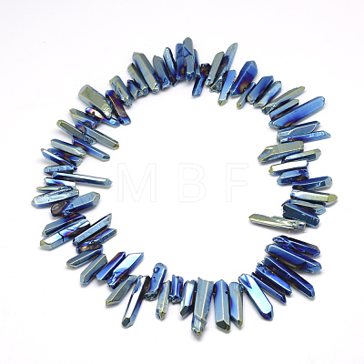 Plated Natural Quartz Crystal Beads Strands G-R435-09B-1