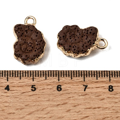 Dyed Synthetic Lava Rock Pendants G-P614-05G-04-1